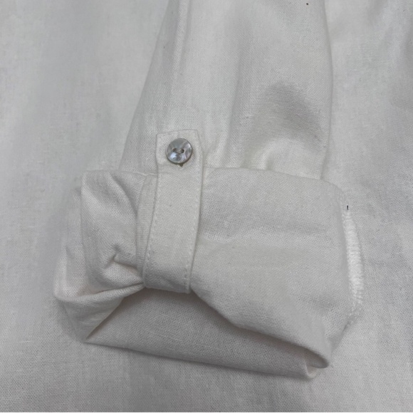 ORVIS Classic Collection Women Long Sleeve Sz XL White Button Down Shirt Linen - Picture 7 of 10
